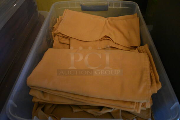 ALL ONE MONEY! Lot of 2 Bins of Tan Tablecloths! (main dining room) - Image 2 of 3