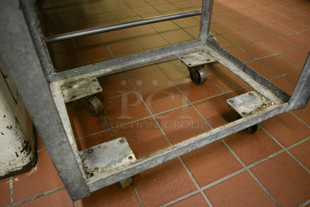 Metal Commercial Cart w/ Push Handle and 14 Metal 24 Cup Muffin Baking Pans on Commercial Casters. 22x29x31. 18x26x1.5. (bakery kitchen) - Image 3 of 4