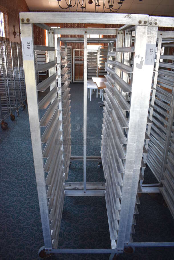 Metal Commercial Pan Transport Rack on Commercial Casters. 22.5x27x66. (sunroom dining room) - Image 1 of 4