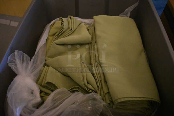 ALL ONE MONEY! Lot of 2 Bins of Green Tablecloths! (main dining room)