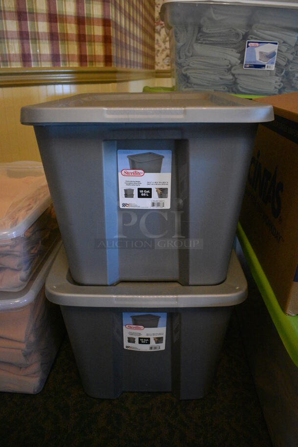 ALL ONE MONEY! Lot of 2 Bins of Green Tablecloths! (main dining room) - Image 2 of 2