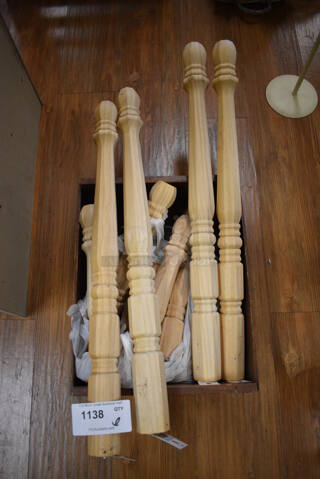 ALL ONE MONEY! Lot of Wooden Legs! Includes 28". (garden center)