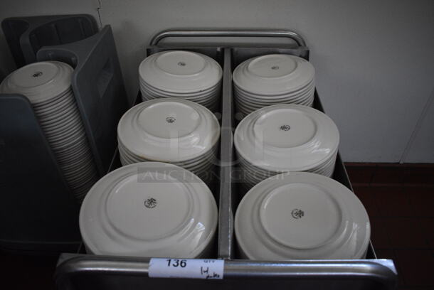Stainless Steel Portable Dish Cart w/ White Ceramic Plates on Commercial Casters. 33x24x32. 9.75x9.75x1. (kitchen hallway) - Image 5 of 5