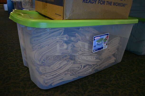 ALL ONE MONEY! Lot of 2 Bins and 1 Box of Various Tablecloths! (main dining room) - Image 4 of 4