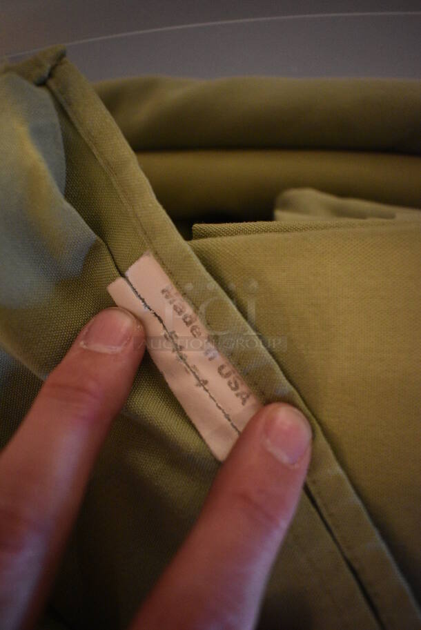 ALL ONE MONEY! Lot of 3 Bins of Green Tablecloths! Includes 54x54 (main dining room) - Image 3 of 4