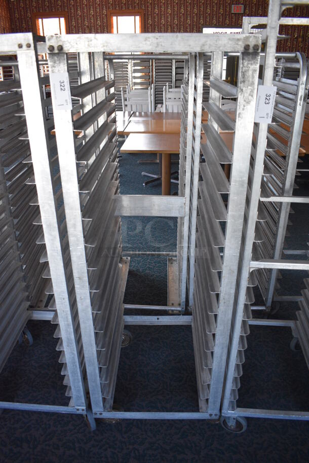 Metal Commercial Pan Transport Rack on Commercial Casters. 22.5x27x66. (sunroom dining room) - Image 1 of 4