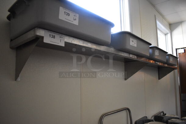 Stainless Steel Commercial Wall Mount Shelf. Does Not Include Contents. BUYER MUST REMOVE. 96x12x10. (kitchen hallway)