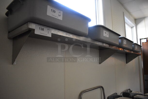 Stainless Steel Commercial Wall Mount Shelf. Does Not Include Contents. BUYER MUST REMOVE. 96x12x10. (kitchen hallway) - Image 1 of 3