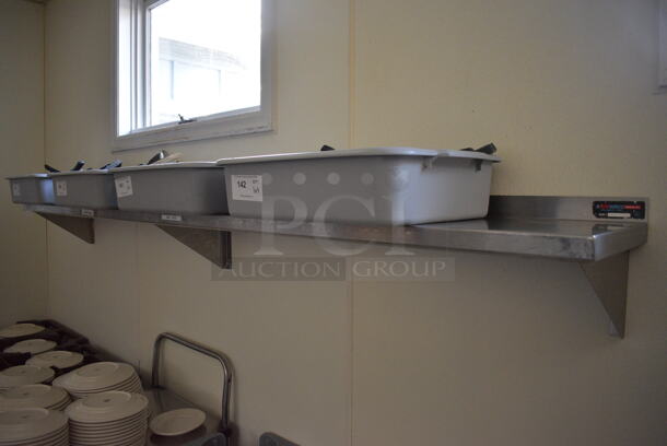 Stainless Steel Commercial Wall Mount Shelf. Does Not Include Contents. BUYER MUST REMOVE. 96x12x10. (kitchen hallway) - Image 2 of 3