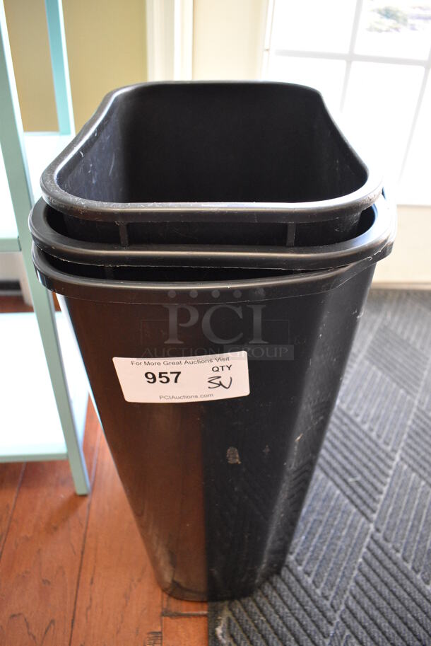 3 Various Poly Trash Cans. Includes 17x12x23. 3 Times Your Bid! (gift shop)