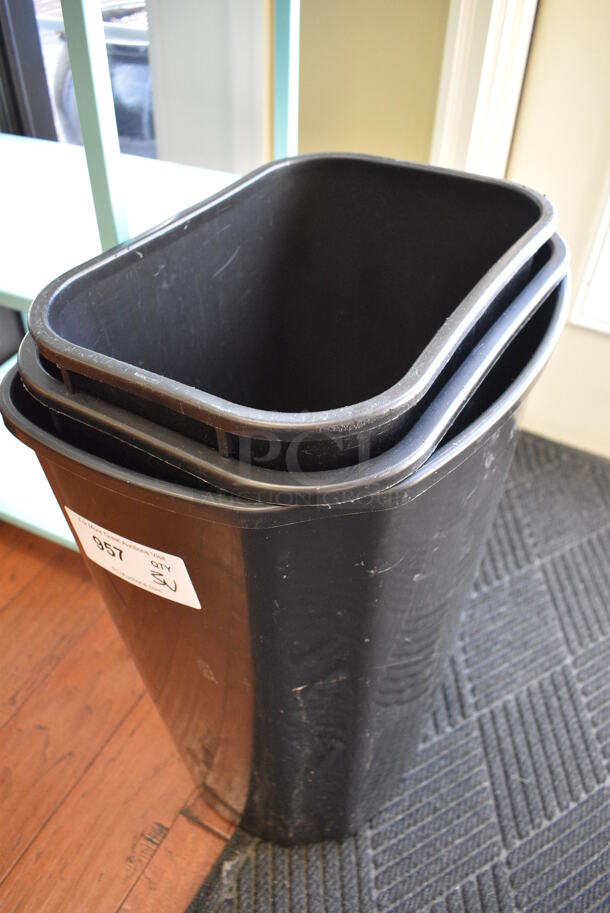 3 Various Poly Trash Cans. Includes 17x12x23. 3 Times Your Bid! (gift shop) - Image 2 of 4