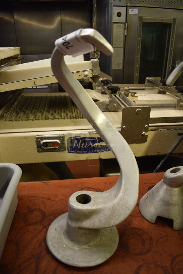 Metal Commercial Dough Hook Attachment for Hobart Mixer. Appears To Be 40 Quart. 7x7x18.5. (bakery kitchen) - Image 1 of 4