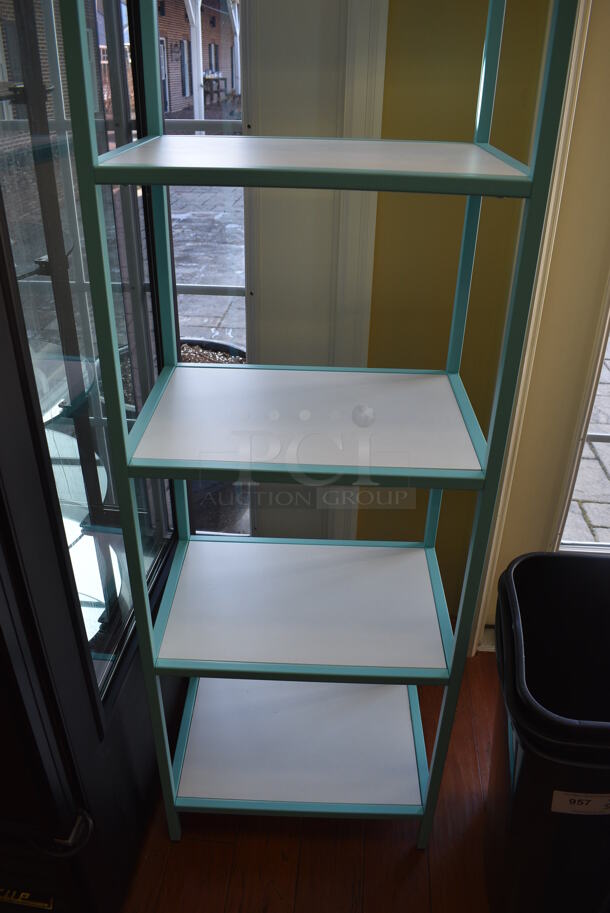 Blue and White 4 Tier Rack. 20x14x72. (gift shop) - Image 3 of 3