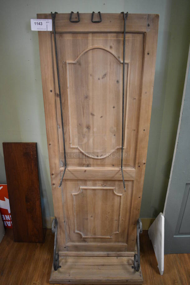 Wooden Panel w/ Metal Pieces. 26x18x66. (garden center)