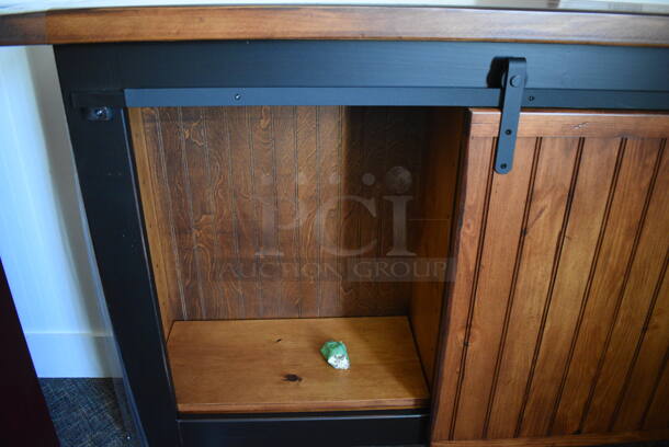 BRAND NEW! Wooden 6' Barn Door Server. 72x15x38. (garden center) - Image 3 of 5