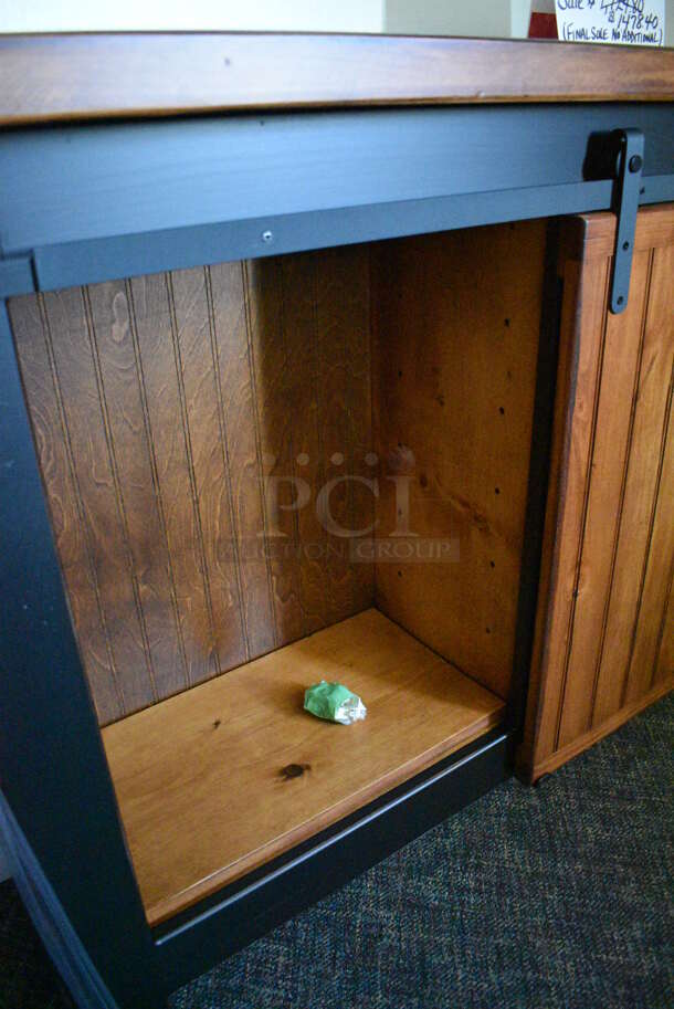 BRAND NEW! Wooden 6' Barn Door Server. 72x15x38. (garden center) - Image 4 of 5
