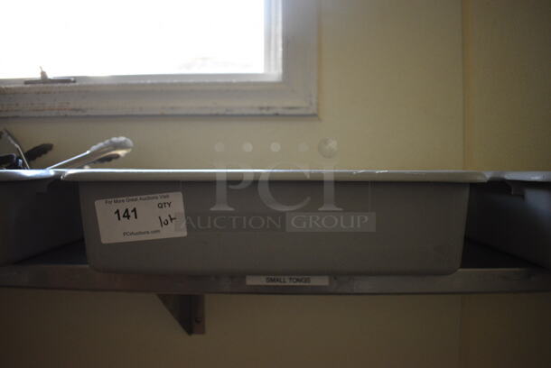 ALL ONE MONEY! Lot of Various Utensils Including Tongs in Gray Bus Bin! 21x15x5. (kitchen hallway) - Image 4 of 4