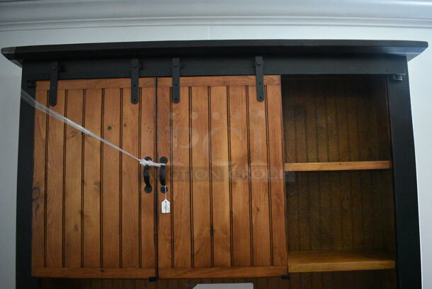 BRAND NEW! Wooden 5' Barn Door Hutch. 60x14x84. (garden center) - Image 3 of 5