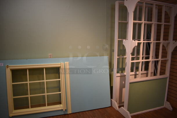 3 Various Wooden Window Like Units. Includes 42x6x83. 3 Times Your Bid! (garden center)