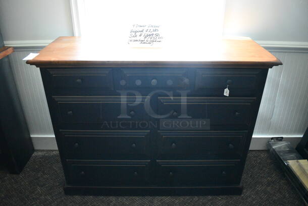 BRAND NEW! Wooden 9 Drawer Dresser. 52.5x21x40. (garden center)