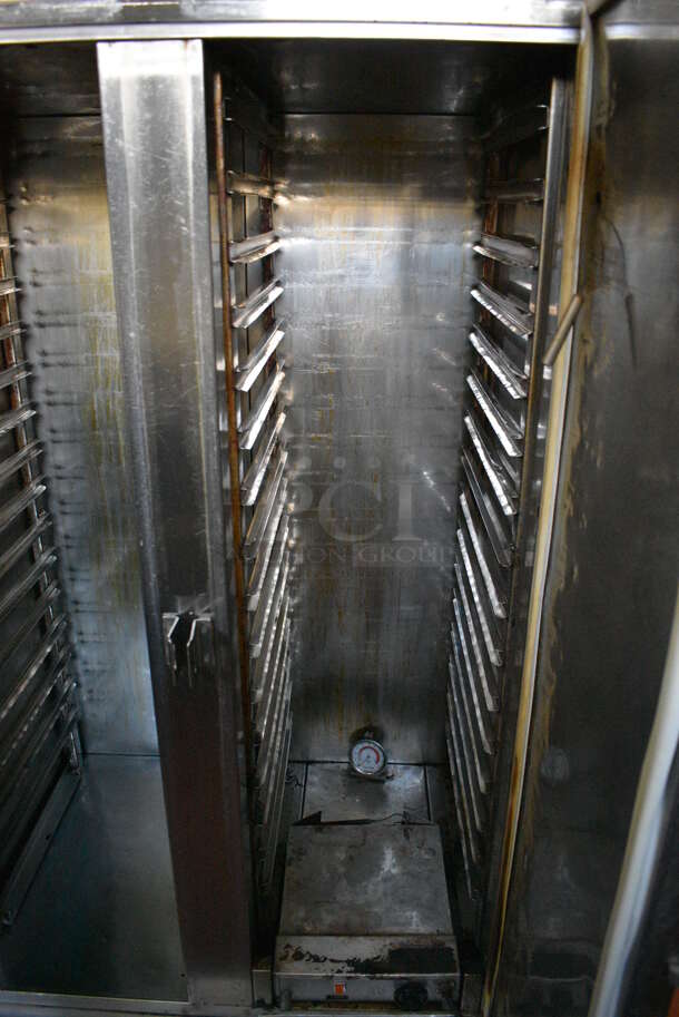 Carter Hoffmann Stainless Steel Commercial 2 Door Heated Holding Cabinet on Commercial Casters. 125 Volts, 1 Phase. 41x30x59. Unit Was In Working Condition When Restaurant Closed. (kitchen hallway) - Image 4 of 8