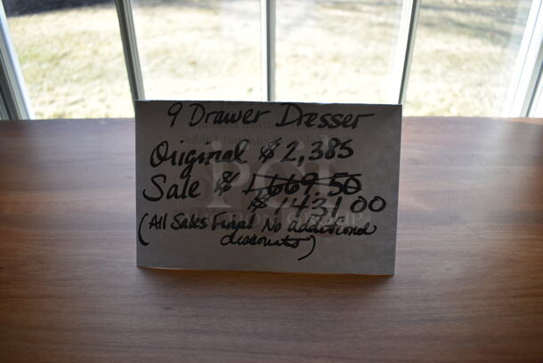 BRAND NEW! Wooden 9 Drawer Dresser. 52.5x21x40. (garden center) - Image 6 of 6