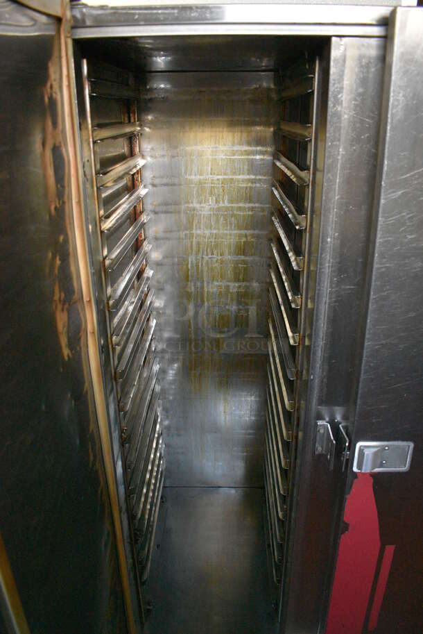 Carter Hoffmann Stainless Steel Commercial 2 Door Heated Holding Cabinet on Commercial Casters. 125 Volts, 1 Phase. 41x30x59. Unit Was In Working Condition When Restaurant Closed. (kitchen hallway) - Image 5 of 8