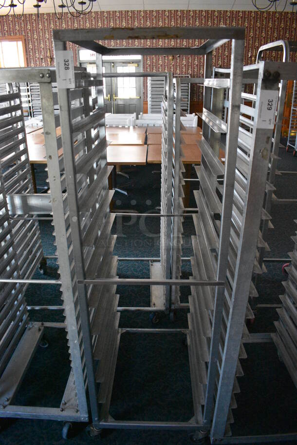 Metal Commercial Pan Transport Rack on Commercial Casters. 21x26x67. (sunroom dining room) - Image 1 of 4
