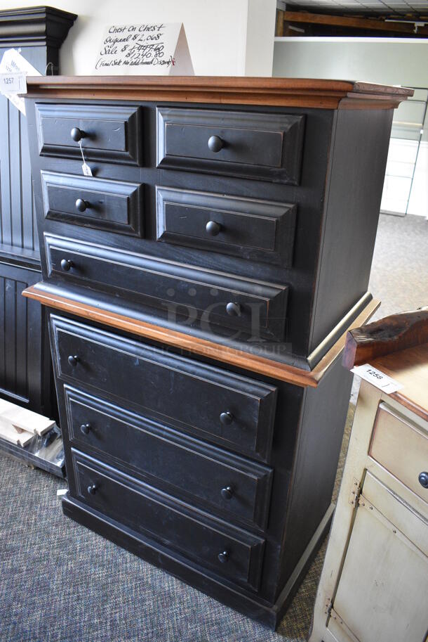 BRAND NEW! Wooden Chest on Chest Dresser. 36x21x58. (garden center) - Image 2 of 6