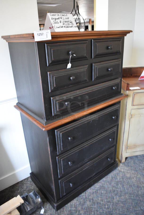 BRAND NEW! Wooden Chest on Chest Dresser. 36x21x58. (garden center) - Image 3 of 6