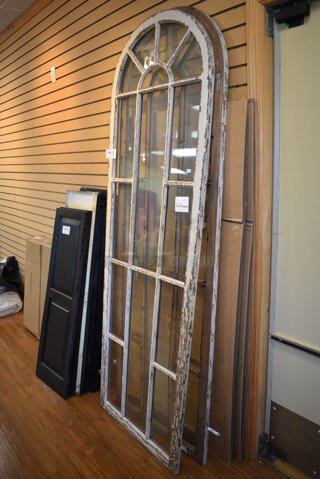 ALL ONE MONEY! Lot of 2 Wooden Windows. 28x1x84.5. (garden center)