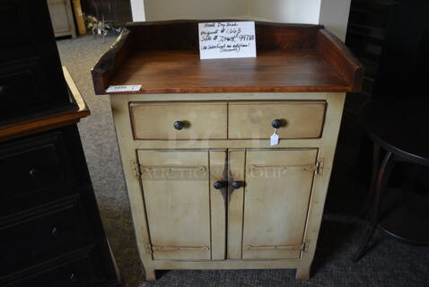 BRAND NEW! Wooden Small Dry Sink. 32.5x19.5x41. (garden center)