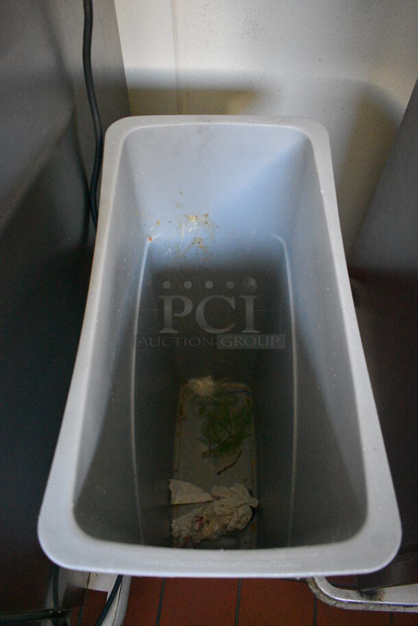 Gray Poly Slim Jim Trash Can. 11x20x30. (kitchen hallway) - Image 2 of 3