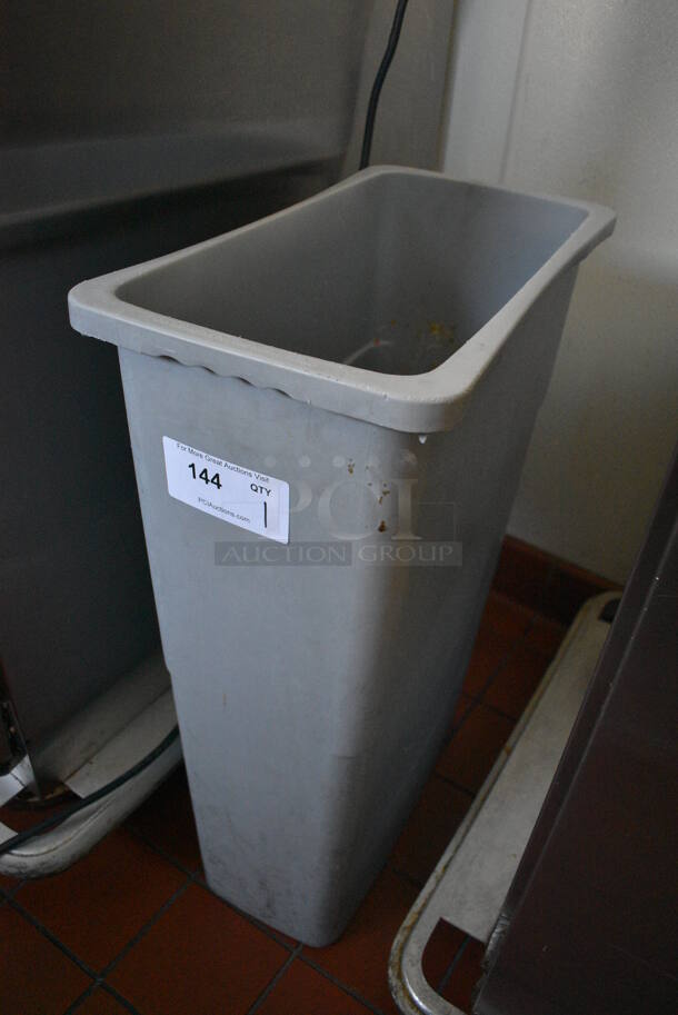 Gray Poly Slim Jim Trash Can. 11x20x30. (kitchen hallway) - Image 3 of 3