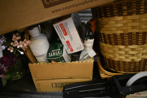 ALL ONE MONEY! Lot of Black 2 Tier Cart w/ Contents Including Baskets and Fake Flowers on Commercial Casters. 33x21x35. (gift shop) - Image 6 of 7