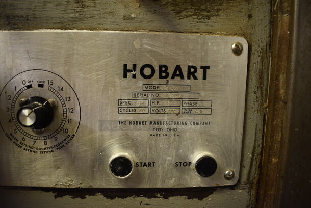 Hobart Model M-802 Metal Commercial Floor Style 80 Quart Planetary Dough Mixer w/ Stainless Steel Mixing Bowl, Bowl Dolly, Paddle and Dough Hook Attachments. 220 Volts, 3 Phase. 27x42x65. Unit Was In Working Condition When Restaurant Closed. (bakery kitchen) - Image 6 of 8