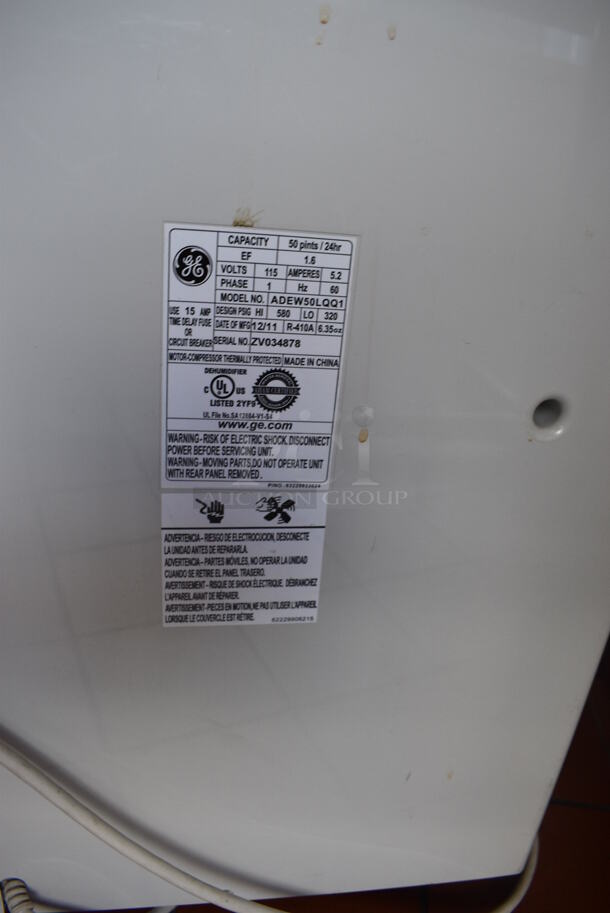 GE Model ADEW50LQQ1 Portable Dehumidifier. 115 Volts, 1 Phase. 16x10x24. (kitchen hallway) - Image 4 of 4