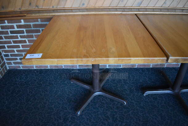 3 Wooden Tables on Metal Table Base. 36x36x30. 3 Times Your Bid! (back dining room) - Image 2 of 5