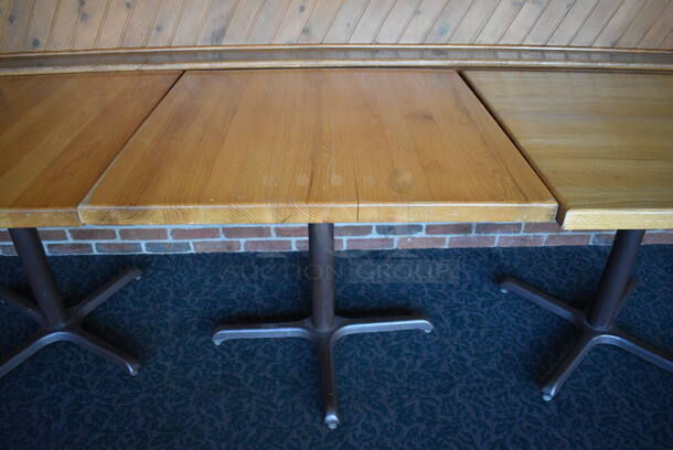 3 Wooden Tables on Metal Table Base. 36x36x30. 3 Times Your Bid! (back dining room) - Image 3 of 5