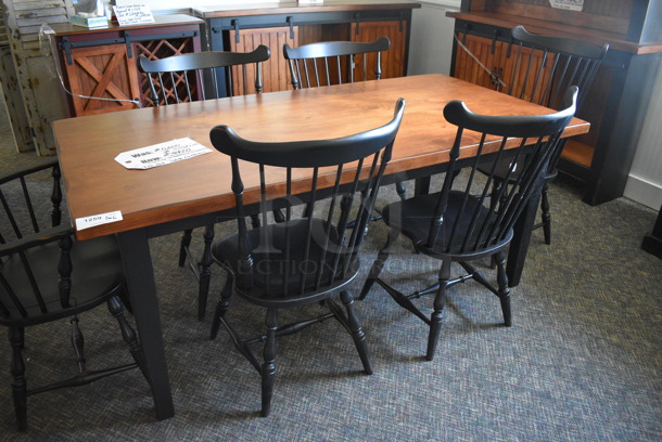 BRAND NEW! Wooden Dining Table w/ 2 Chairs w/ Arm Rests and 4 Chairs. 72x36x31. 24x20x41. 18x17x39. (garden center) - Image 3 of 5