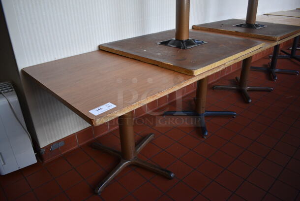 10 Various Wood Pattern Table on Metal Table Bases. 36x36x30. 10 Times Your Bid! (kitchen hallway) - Image 2 of 4