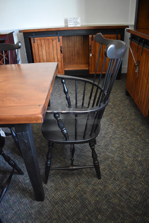 BRAND NEW! Wooden Dining Table w/ 2 Chairs w/ Arm Rests and 4 Chairs. 72x36x31. 24x20x41. 18x17x39. (garden center) - Image 4 of 5