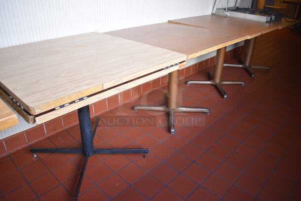 10 Various Wood Pattern Table on Metal Table Bases. 36x36x30. 10 Times Your Bid! (kitchen hallway) - Image 4 of 4