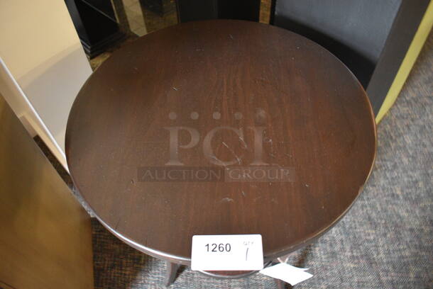 BRAND NEW! Wooden Round End Table w/ Under Shelf. 24x24x27. (garden center) - Image 2 of 4