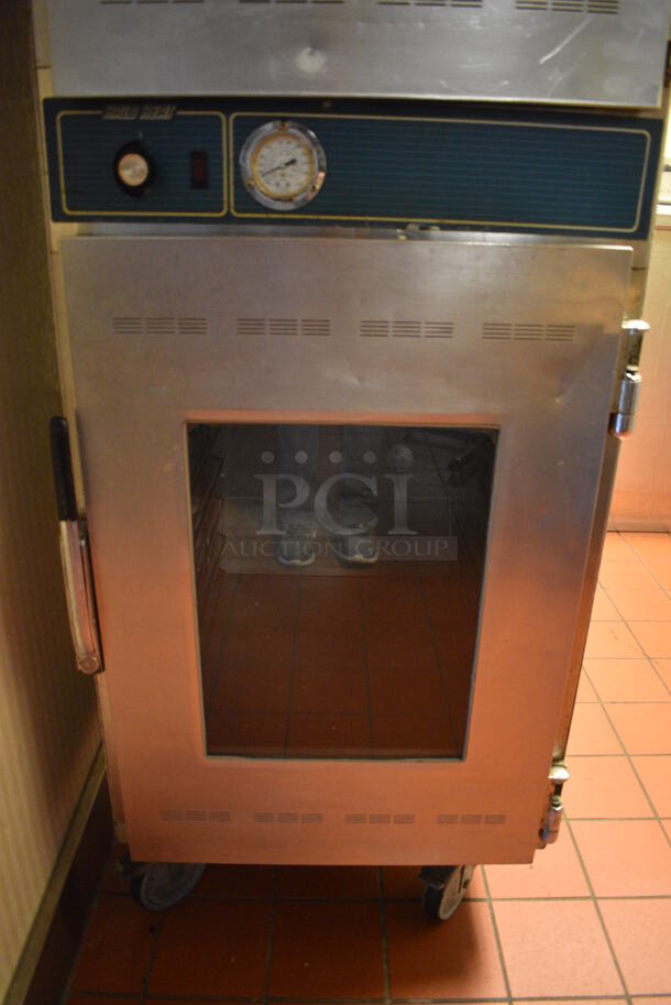 Alto Shaam Model 1000-UP/P Stainless Steel Commercial 2 Half Size Door Cook N Hold Cabinet on Commercial Casters. 208-240 Volts. 22x30x74. Unit Was In Working Condition When Restaurant Closed. (kitchen hallway) - Image 3 of 6
