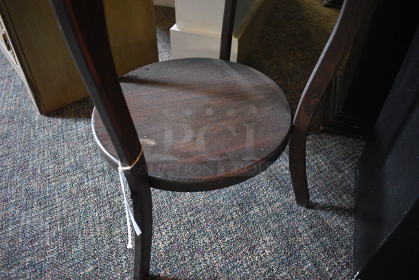 BRAND NEW! Wooden Round End Table w/ Under Shelf. 24x24x27. (garden center) - Image 4 of 4