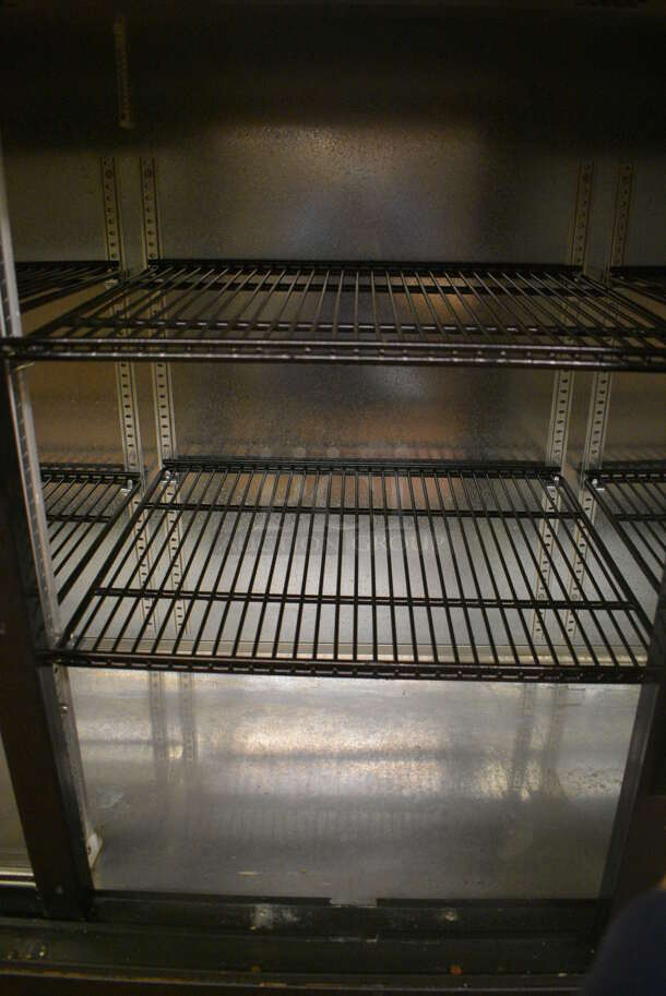 2012 True Model TBB-24-72G-SD Stainless Steel Commercial 3 Door Back Bar Cooler Merchandiser on Commercial Casters. 115 Volts, 1 Phase. 73x24.5x39.5. Unit Was In Working Condition When Restaurant Closed. (bakery kitchen) - Image 5 of 6