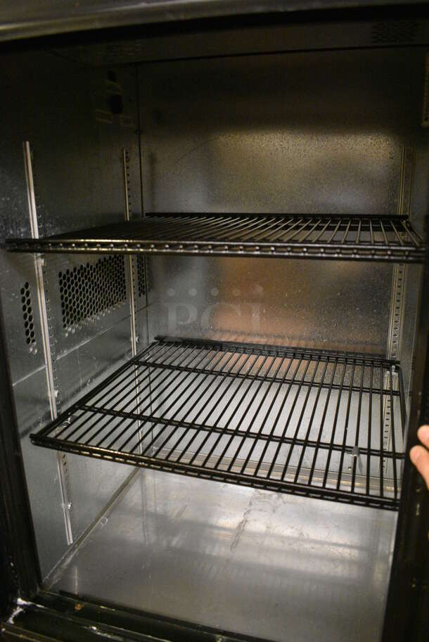 2012 True Model TBB-24-72G-SD Stainless Steel Commercial 3 Door Back Bar Cooler Merchandiser on Commercial Casters. 115 Volts, 1 Phase. 73x24.5x39.5. Unit Was In Working Condition When Restaurant Closed. (bakery kitchen) - Image 6 of 6