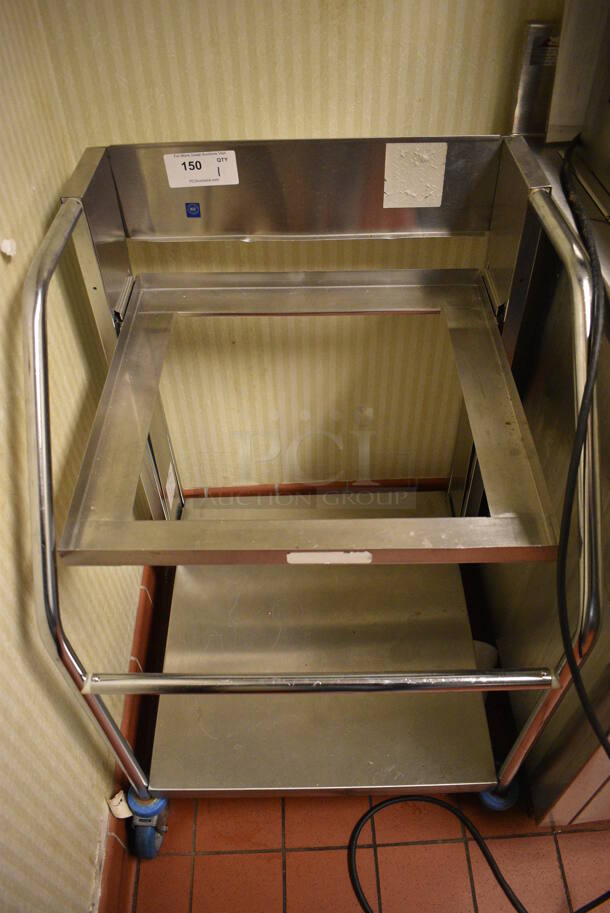Stainless Steel Commercial Cart w/ Under Shelf on Commercial Casters. 24x24x36.5. (kitchen hallway)