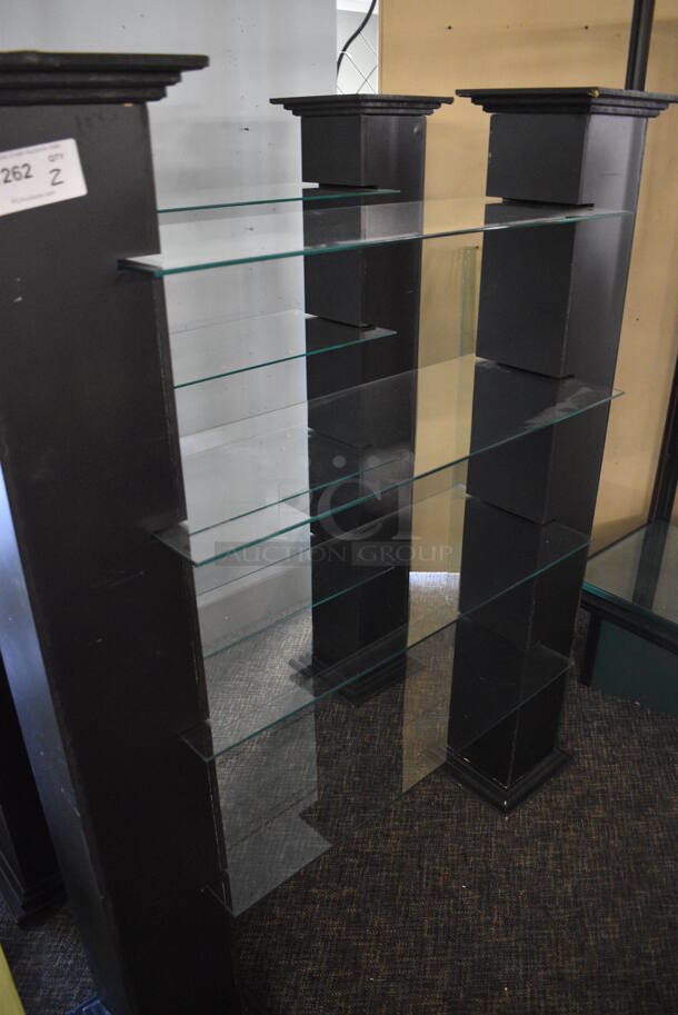 2 Black Stands w/ 4 Glass Shelves. 53x14x62. 2 Times Your Bid! (garden center) - Image 2 of 3